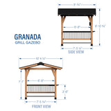 Granada Grill Gazebo with Outdoor Bar angle 3