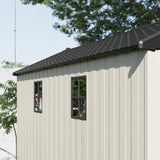 Kick-it 8x12 Plastic Storage Shed with Floor, Gray & Beige angle 9
