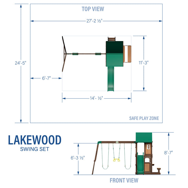 Lakewood Swing Set View 2 - Noxmow Official Hardware