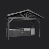Lancaster | Covered Linear Outdoor Kitchen with Built-In Griddle angle 12