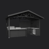 Langston | Covered Walk-In Outdoor Kitchen with Built-In Grill & Griddle angle 21