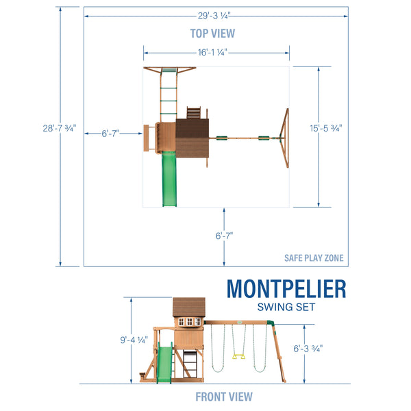 Montpelier Swing Set View 2 - Noxmow Official Hardware