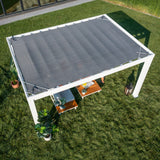 14x10 Windham Modern Steel Pergola With Sail Shade Soft Canopy angle 9
