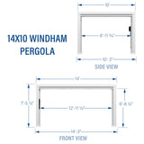 14x10 Windham Modern Steel Pergola With Sail Shade Soft Canopy angle 3