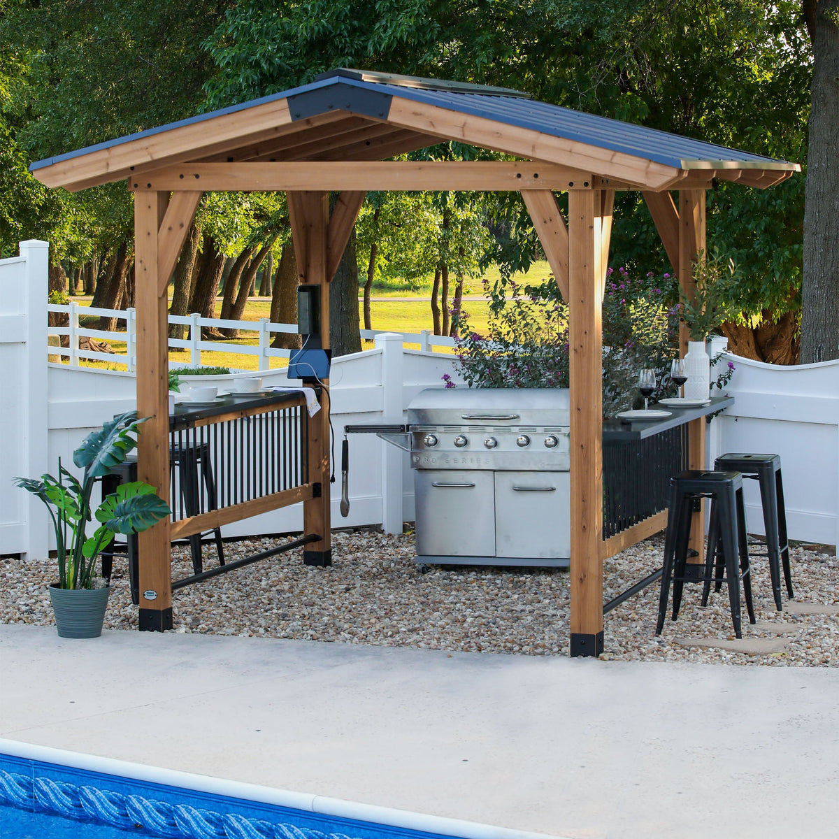 Granada Grill Gazebo with Outdoor Bar - Noxmow Official Hardware