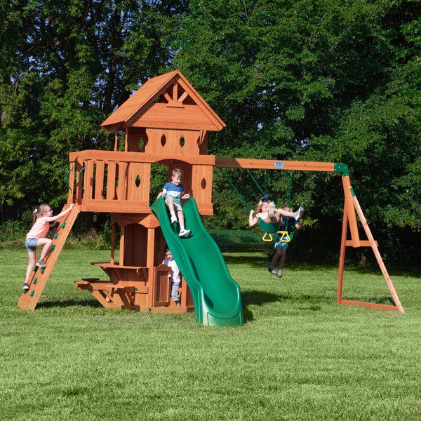 Woodland Swing Set View 2 - Noxmow Official Hardware