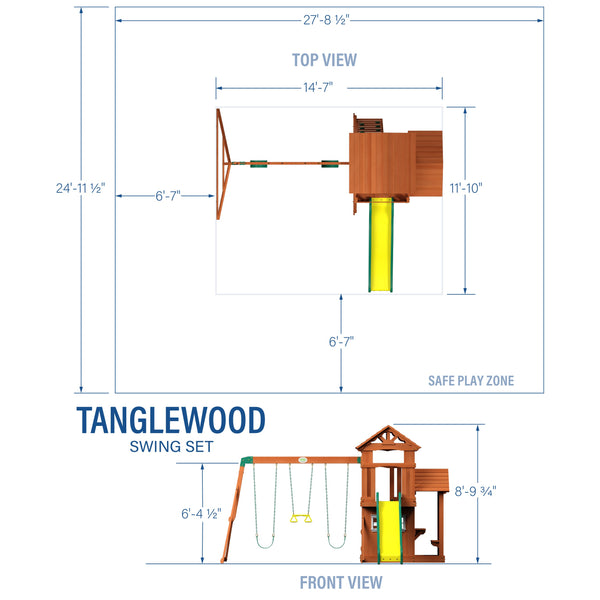 Tanglewood Swing Set View 2 - Noxmow Official Hardware