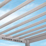 14x12 Windham Modern Steel Pergola With Sail Shade Soft Canopy angle 8