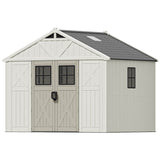 Patiowell 10x8 FT Kick-it Plastic Storage Shed with Skylight & Windows angle 2