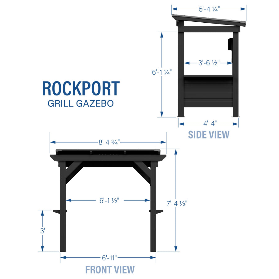 Rockport Steel Grill Gazebo detail view