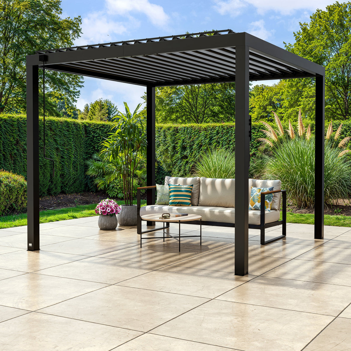 10x10 Sarasota Steel Louvered Pergola - Noxmow Official Hardware