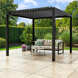 10x10 Sarasota Steel Louvered Pergola angle 1