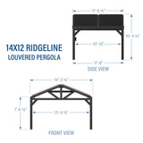 14x12 Ridgeline Steel Louvered Pergola angle 2