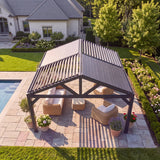 14x12 Ridgeline Steel Louvered Pergola angle 4
