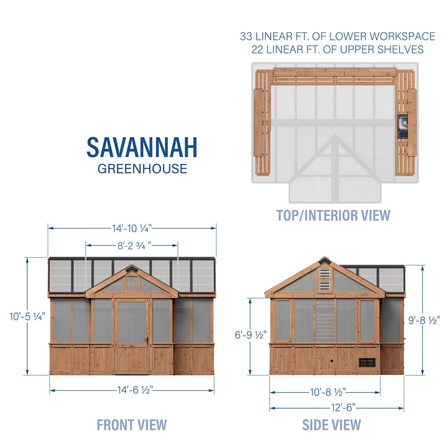 14.5x12 Savannah Greenhouse detail view