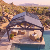 14x14 Ridgeline Steel Louvered Pergola angle 4