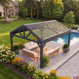 16x14 Ridgeline Steel Louvered Pergola angle 6