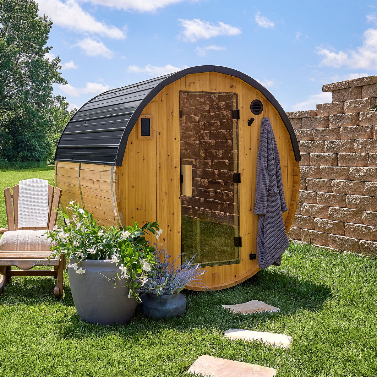 Paxton Outdoor Barrel Sauna – 2-4 Person - Noxmow Official Hardware