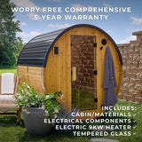 Paxton Outdoor Barrel Sauna – 2-4 Person angle 3