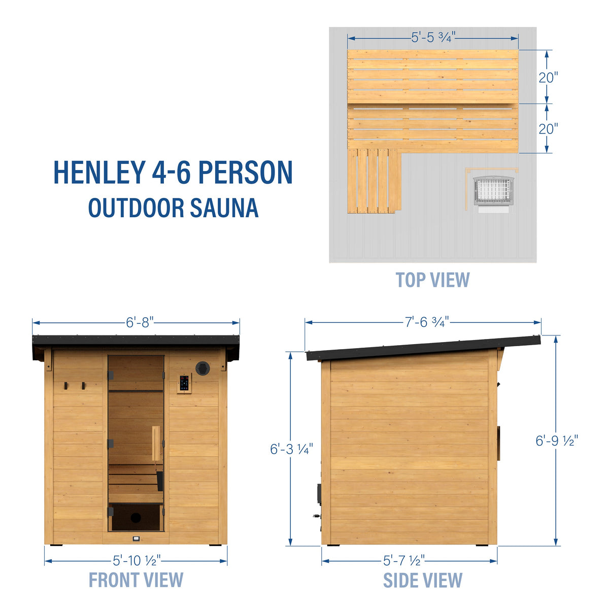Henley Outdoor Cabin Sauna – 4-6 Person - Noxmow Official Hardware
