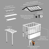 9x6 Bellerose Greenhouse - White angle 15