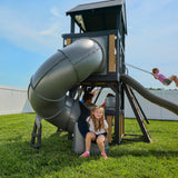 Atlas Steel Swing Set with Tube Slide angle 10
