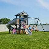 Atlas Steel Swing Set with Monkey Bars and Tube Slide angle 1