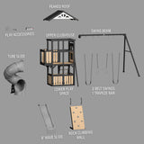 Atlas Steel Swing Set with Tube Slide angle 13