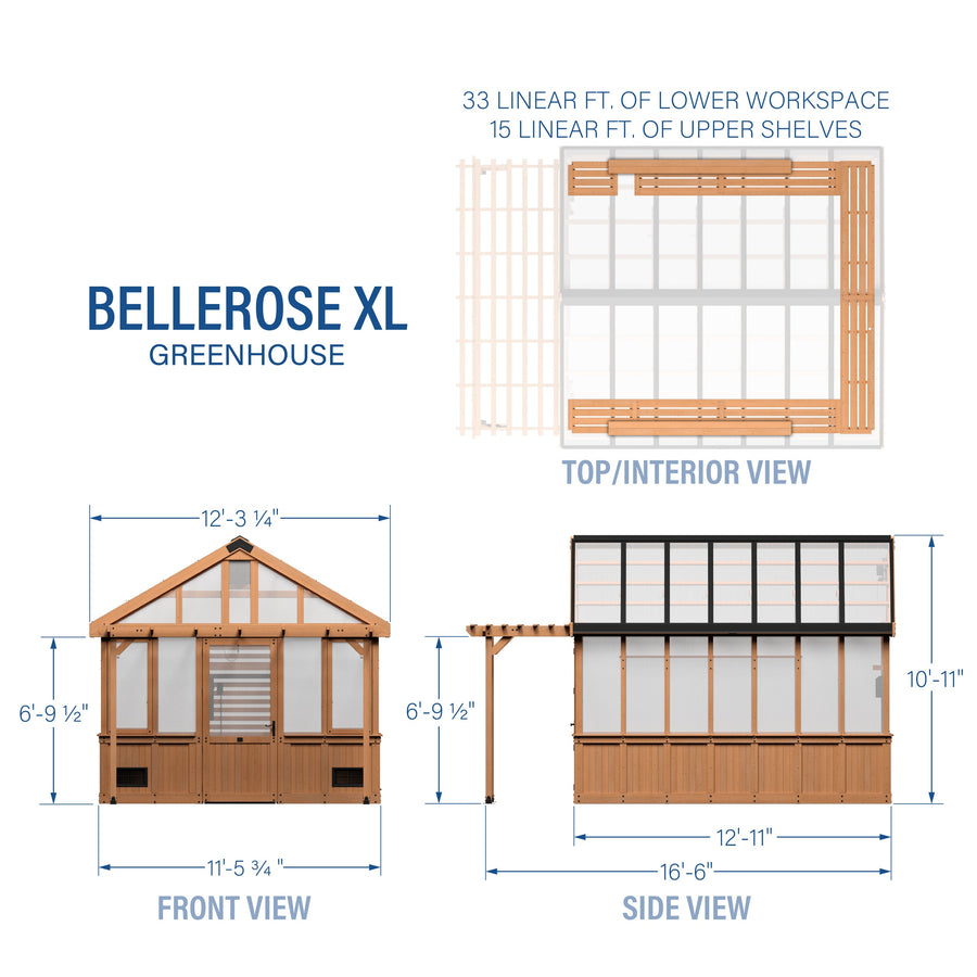 13x11 Bellerose XL Greenhouse detail view