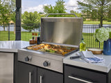 Edgemont Cove | Curved Outdoor Kitchen with Built-In Grill, Griddle & Pizza Oven angle 9