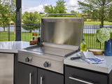 Edgemont Cove | Curved Outdoor Kitchen with Built-In Grill, Griddle & Pizza Oven angle 8