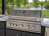 Edgemont Cove | Curved Outdoor Kitchen with Built-In Grill, Griddle & Pizza Oven angle 3