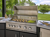 Edgemont Cove | Curved Outdoor Kitchen with Built-In Grill, Griddle & Pizza Oven angle 5
