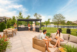 Edgemont Cove | Curved Outdoor Kitchen with Built-In Grill, Griddle & Pizza Oven angle 29