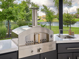 Edgemont Cove | Curved Outdoor Kitchen with Built-In Grill, Griddle & Pizza Oven angle 7