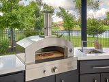 Edgemont Cove | Curved Outdoor Kitchen with Built-In Grill, Griddle & Pizza Oven angle 6