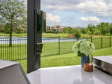 Edgemont Cove | Curved Outdoor Kitchen with Built-In Grill, Griddle & Pizza Oven angle 23
