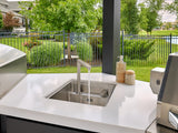 Edgemont Cove | Curved Outdoor Kitchen with Built-In Grill, Griddle & Pizza Oven angle 12