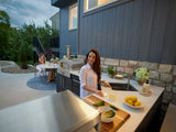 Emory | Corner Outdoor Kitchen Island with Built-In Grill & Griddle angle 19