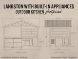 Langston | Covered Walk-In Outdoor Kitchen with Built-In Grill & Griddle angle 23