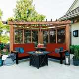 Tuscany Corner Pergola with Conversation Seating - Privacy Panels angle 10