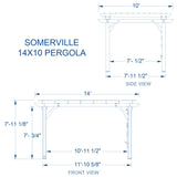 14x10 Somerville Pergola - Barnwood Stain angle 2