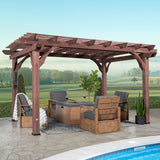 14x10 Somerville Pergola - Walnut Stain angle 1