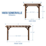 14x10 Somerville Pergola - Walnut Stain angle 2