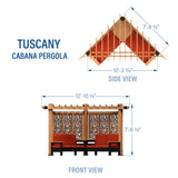 Tuscany Corner Pergola with Conversation Seating - Privacy Panels angle 14