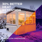 9x6 Willow Greenhouse - White angle 4