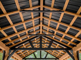 Lodge | 19x14 Cedar and Steel Gazebo with Steel Roof angle 7