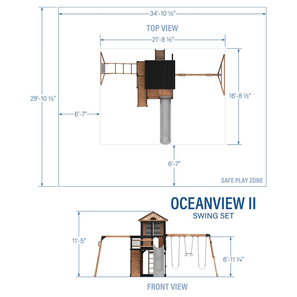 Oceanview II Swing Set View 2 - Noxmow Official Hardware