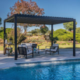 14x10 Sarasota Steel Louvered Pergola angle 4