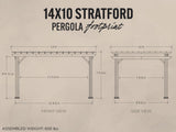 Stratford | 14x10 Steel Pergola – Black angle 2